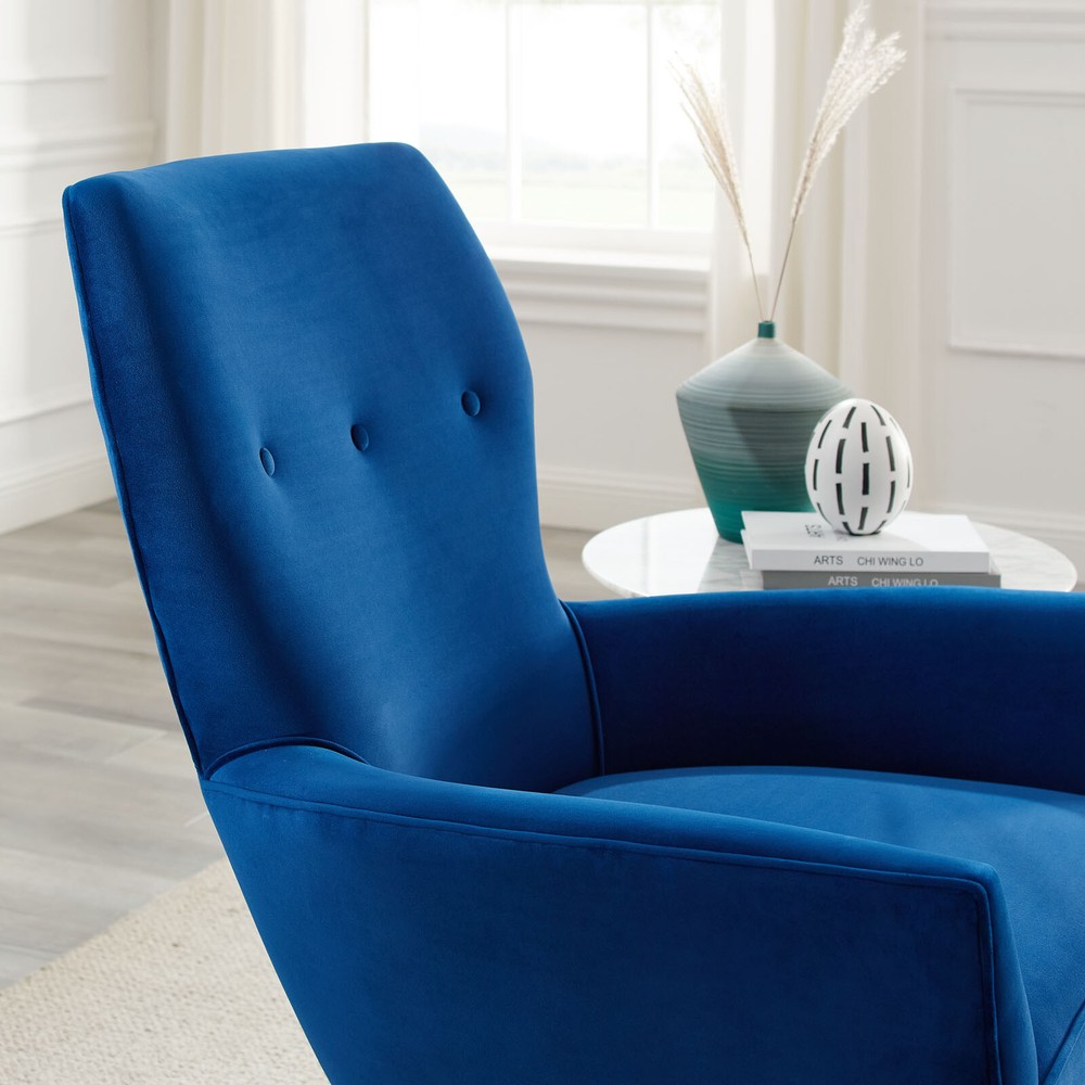 Modway Renata Button Tufted Performance Armchair in Navy
