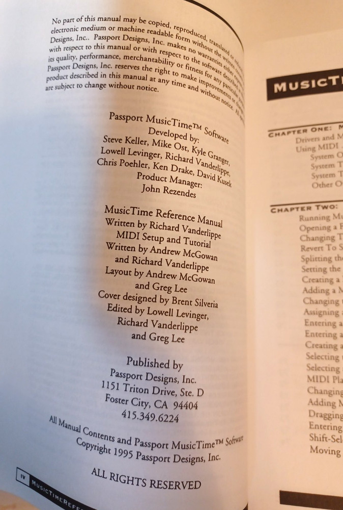 Music Time by Passport Deluxe User's Guide