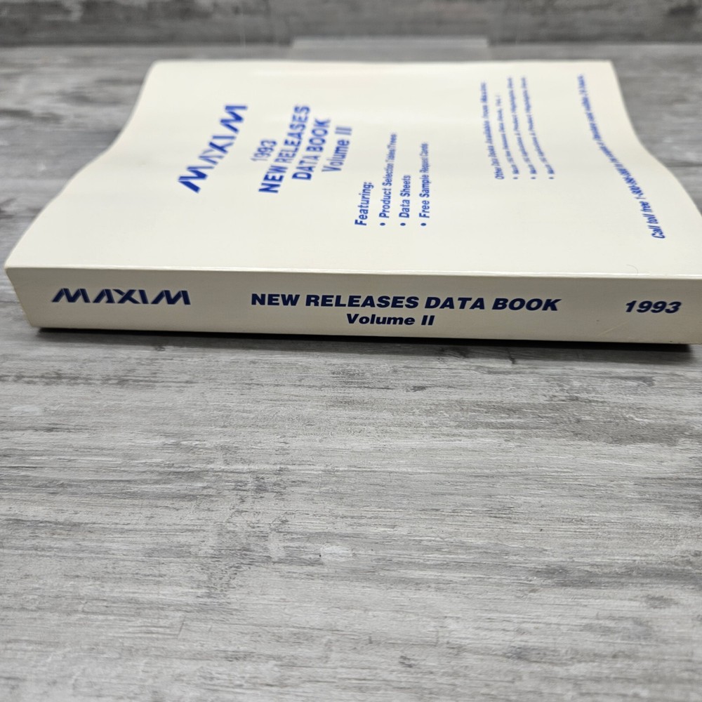 Maxim 1993 New Releases Data Book Vol II Data Sheets Paperback