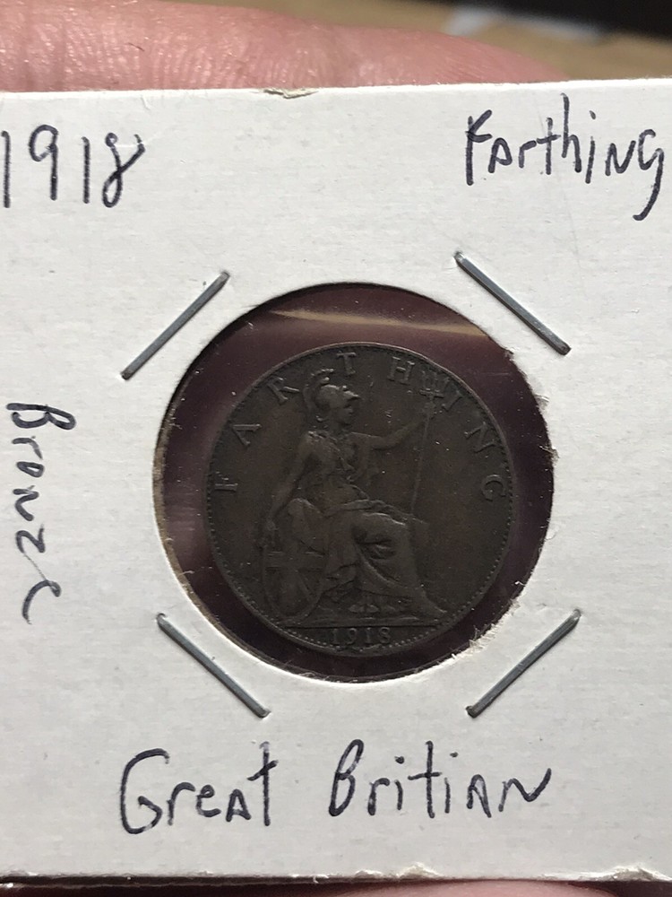 1918 Great Britain Farthing KM# 808.2