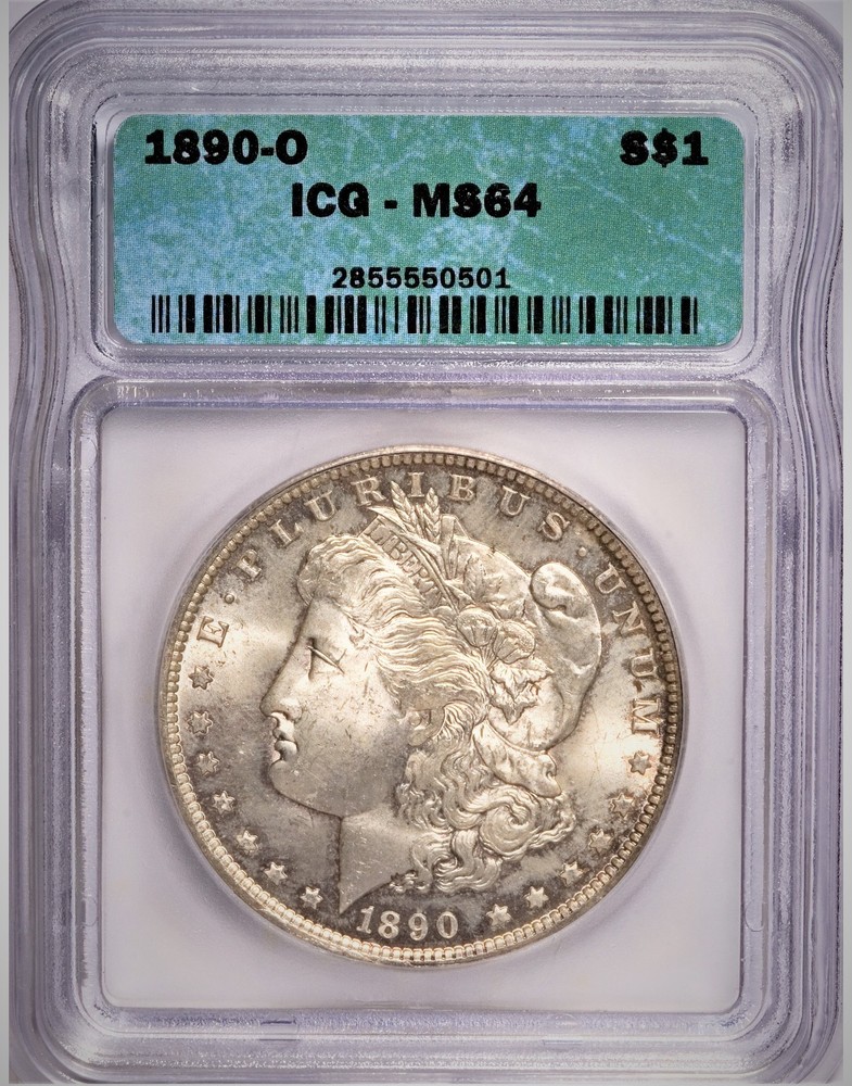 1890-O MORGAN DOLLAR ICG MS64