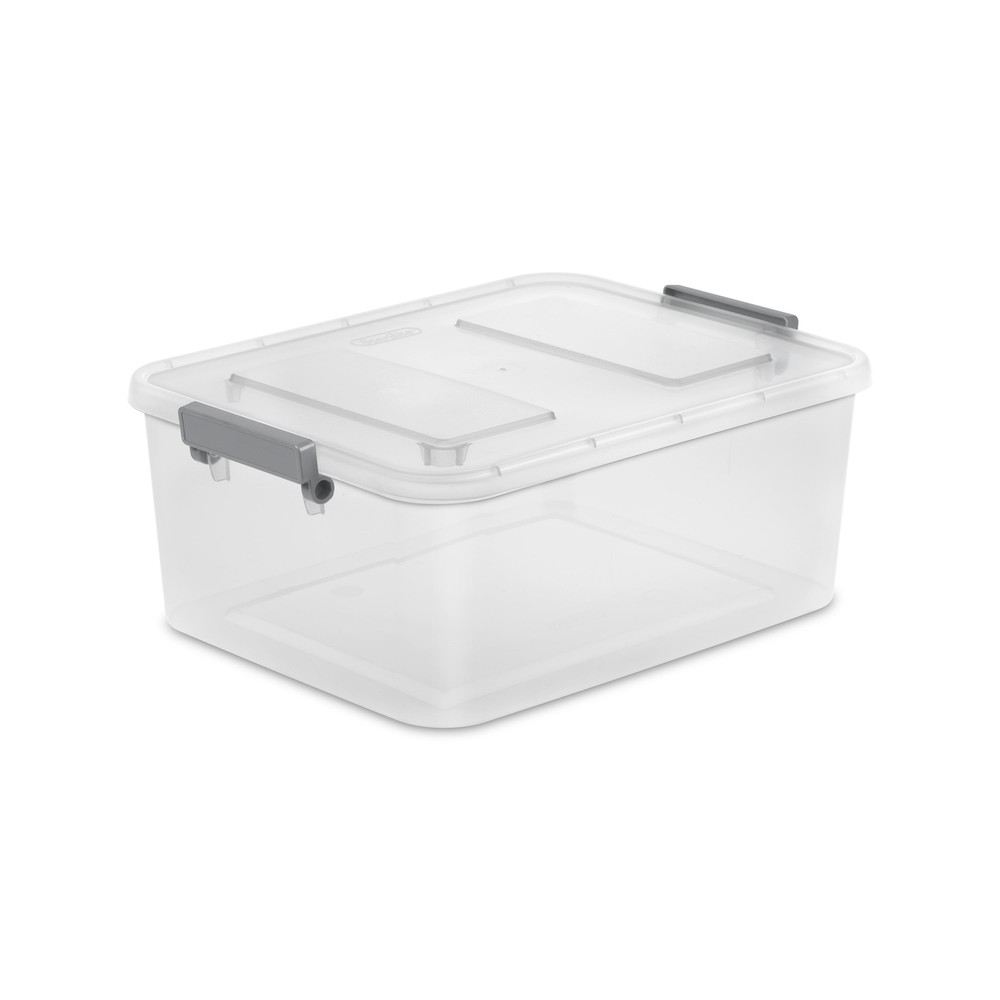 (3 pack) Sterilite 12.7 Qt. Clear Plastic Modular ID Latch Box