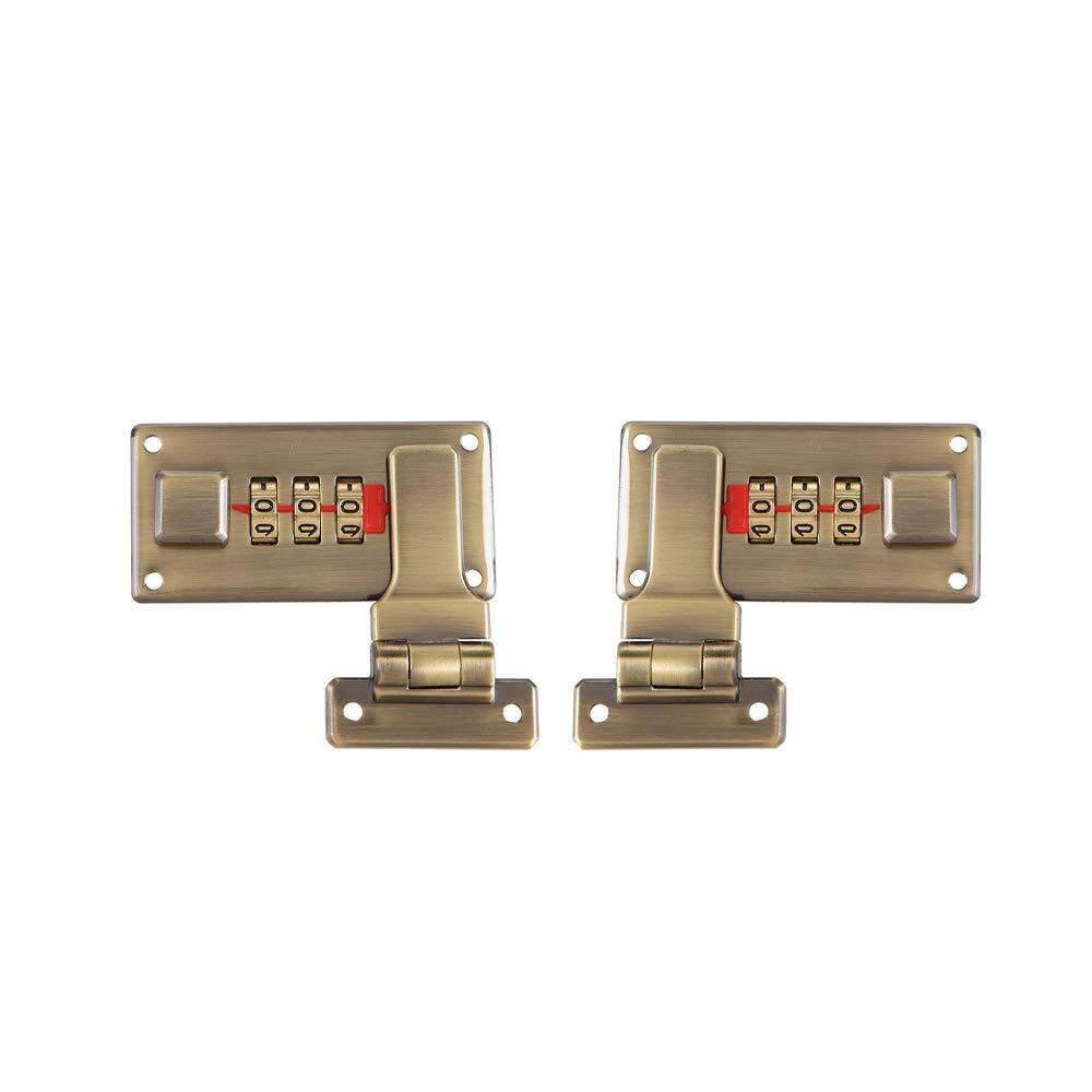 2 Pcs Tool Box Hasp Luggage Combination Lock Briefcase Replacement Lock