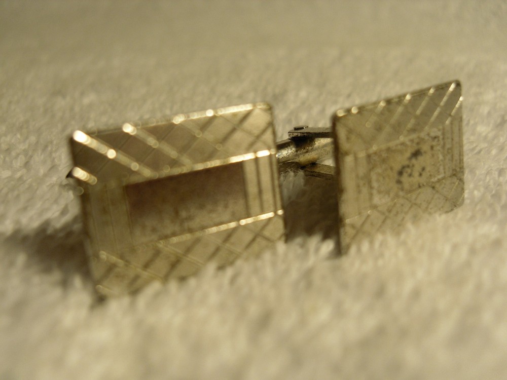 Vintage solid sterling silver cuff links set - USA