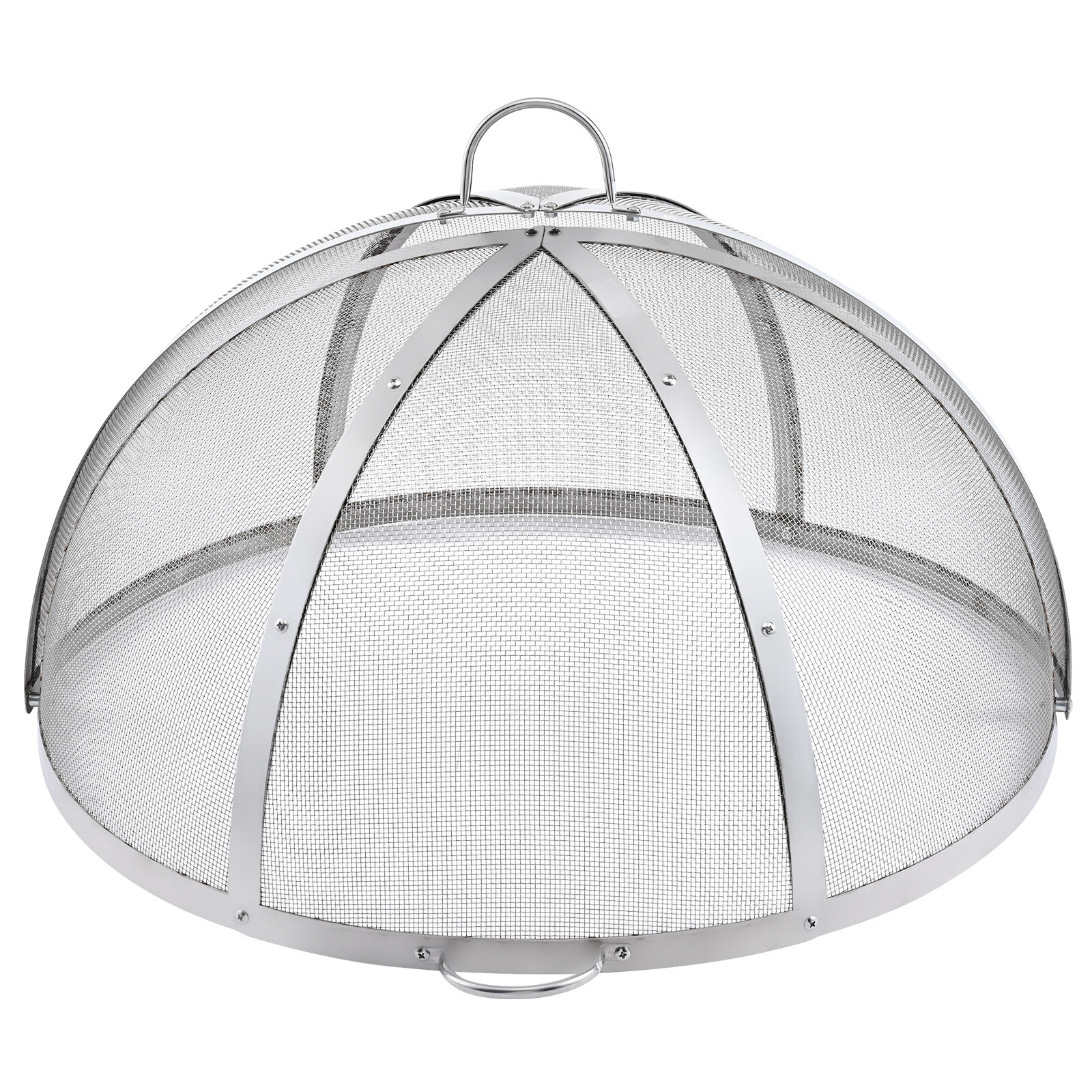 VEVOR 40" Fire Pit Round Wood Burning Spark Screen Cover Lid Stainless Steel