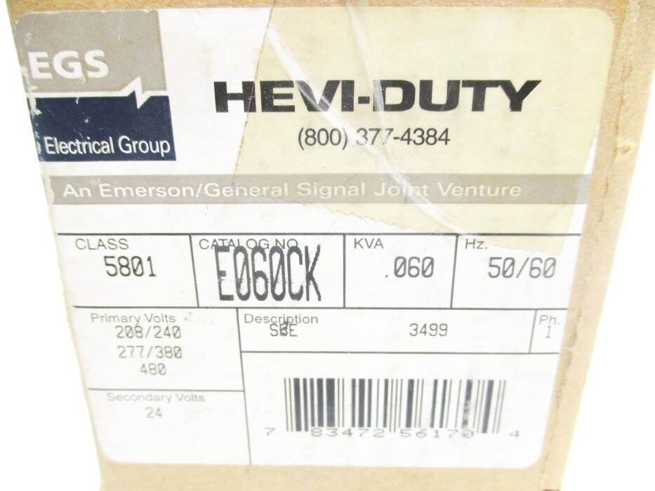 HEVI-DUTY E060CK .060KVA NSMP