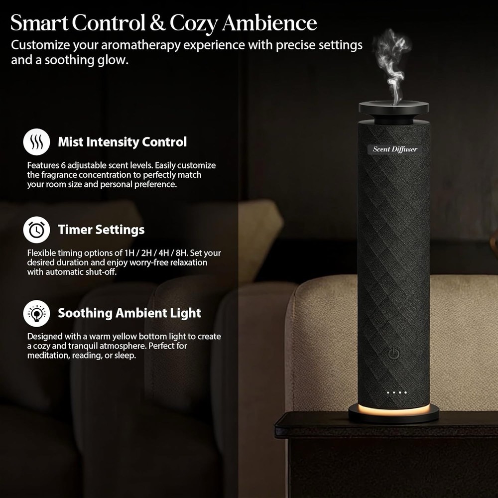 Waterless Scent Diffuser Starter Kit with 5 Oils, Luxury Hotel Style