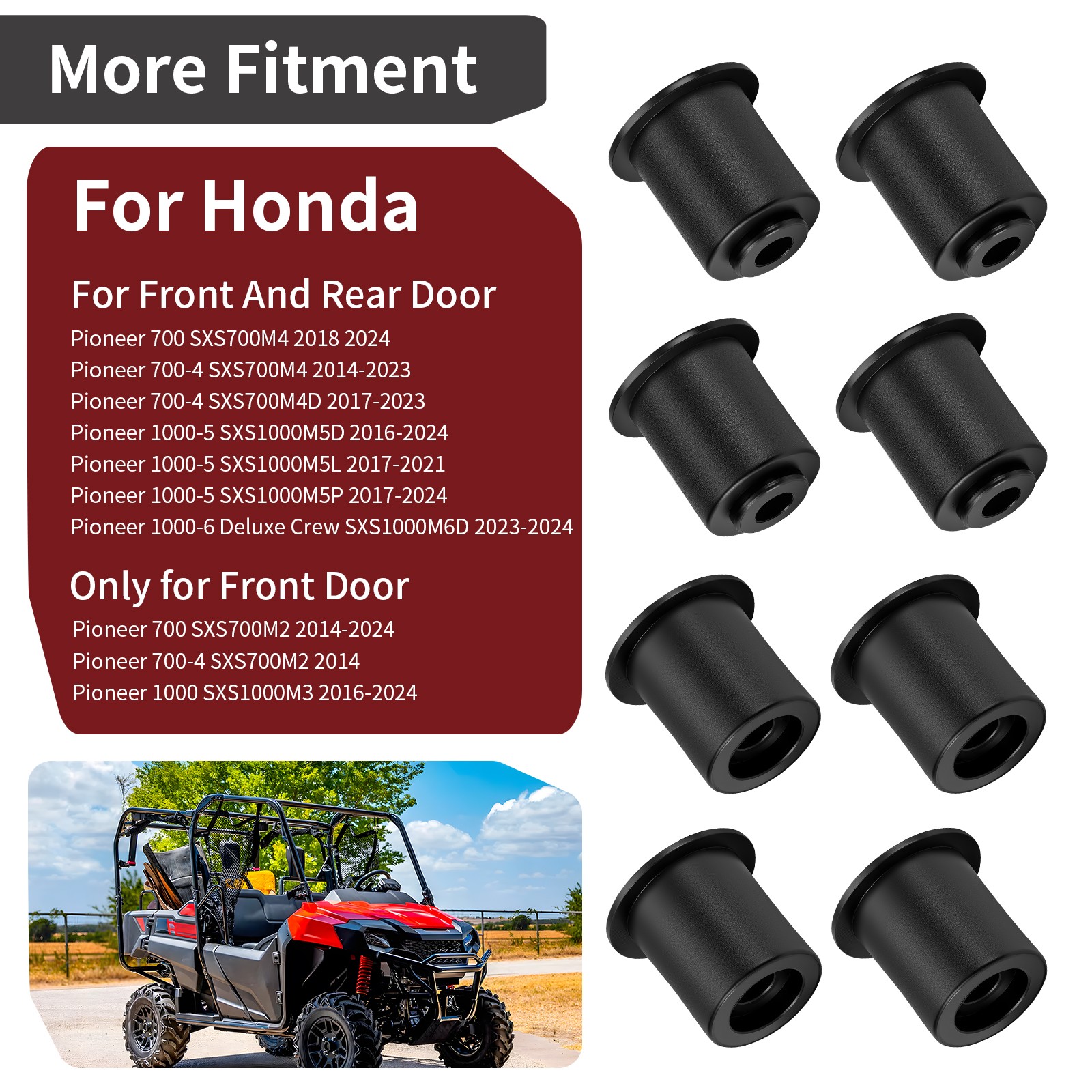 2016-2024 For Honda Pioneer 1000-5 SXS1000M5 D/L/P Front And Rear Door Bushings
