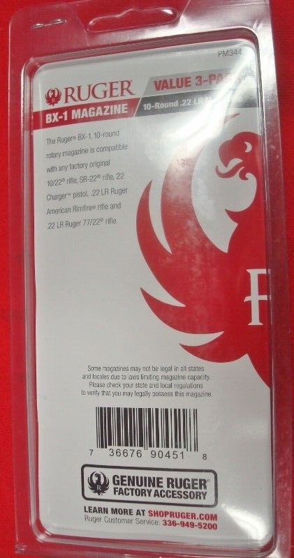 Ruger VALUE 3 PACK BX-1 NEW 10 Round Factory 10/22 Original 22 LR 10-22 mags