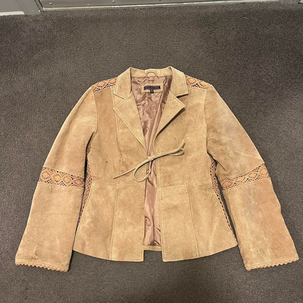 Y2K Suede Crochet Boho Jacket