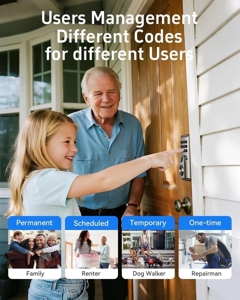 Smart Door Lock Fingerprint Keyless Entry Digital Keypad Passcode Bluetooth APP