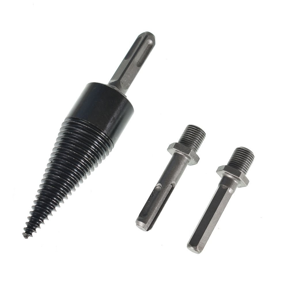 3 Pack Removable Hex+Square+Round 32mm Firewood Log Splitter Drill Bit Set