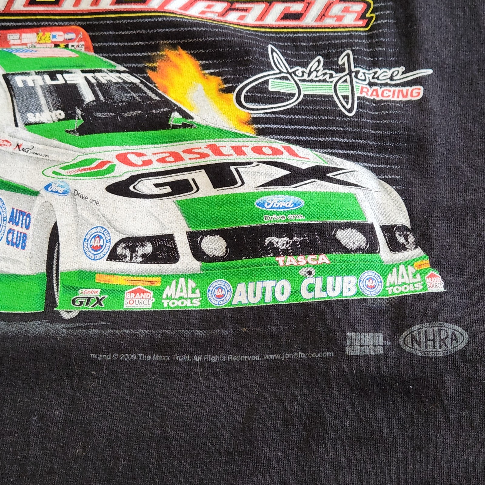 Ashley Force T Shirt Size 2XL Queen of Hearts NHRA Drag Racing Castrol Anvil
