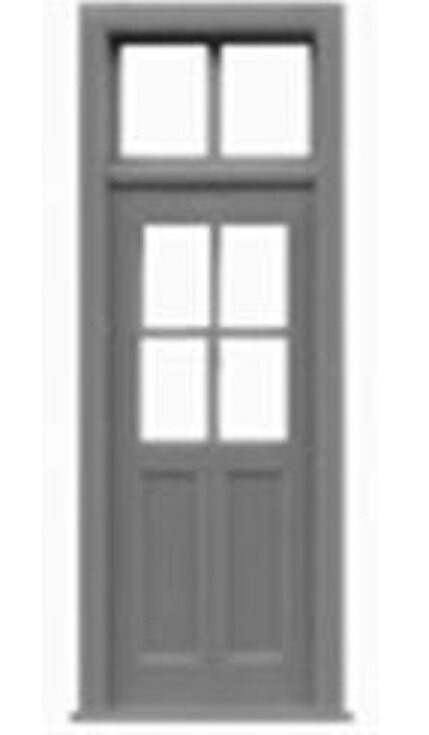 HO Scale Tichy Train Group 8033 4-Lite w/Transom Doors pkg (6)