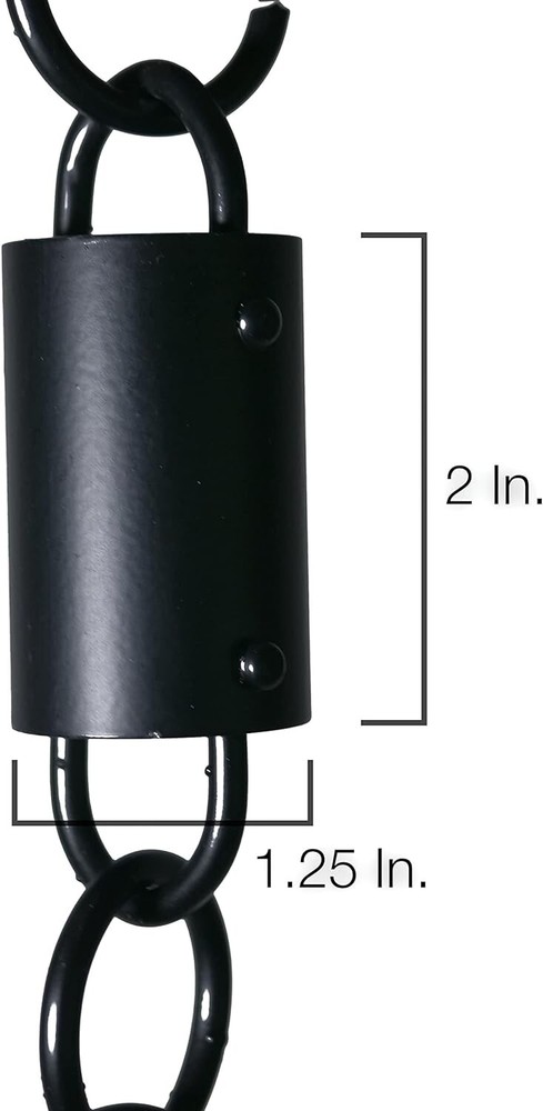 Cascade Rain Chains Black 8.5 Ft Decorative Downspout Square Loop Aluminum Chain