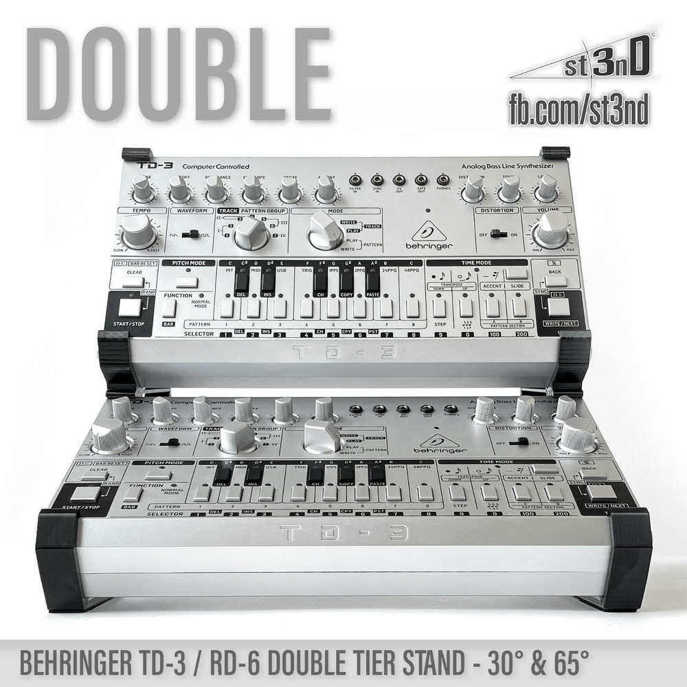 DOUBLE TIER STAND for BEHRINGER TD-3 RD-6 30° 65°