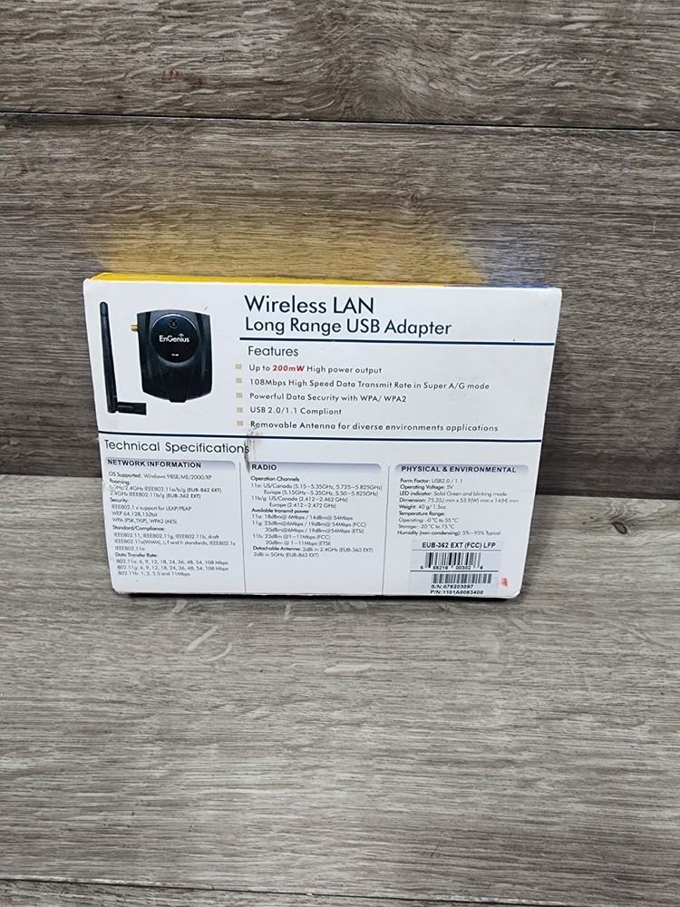 EnGenius Wireless Lan Long Range USB Adapter EUB-362EXT Business Class TESTED