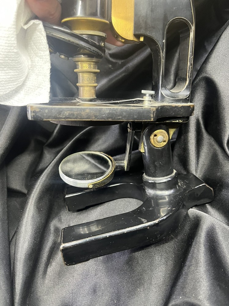 ANTIQUE BRASS BAUSCH & LOMB MICROSCOPE IN BOX