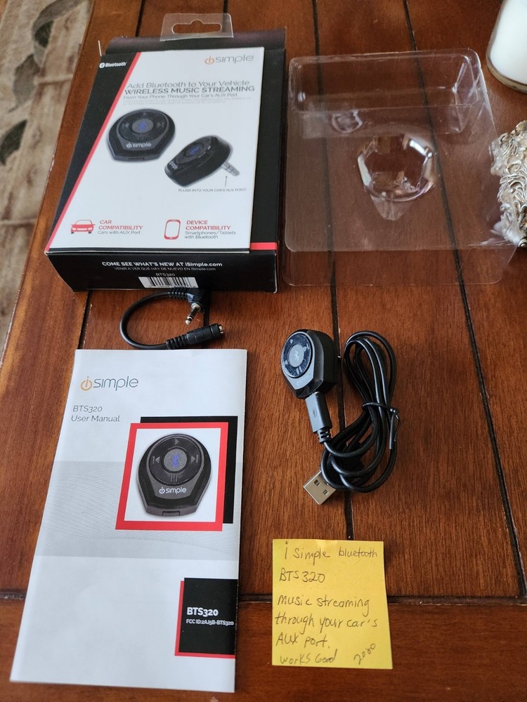 iSimple BTS320 Vehicle Wirelss BlueTooth Adapter Music Streming - Black