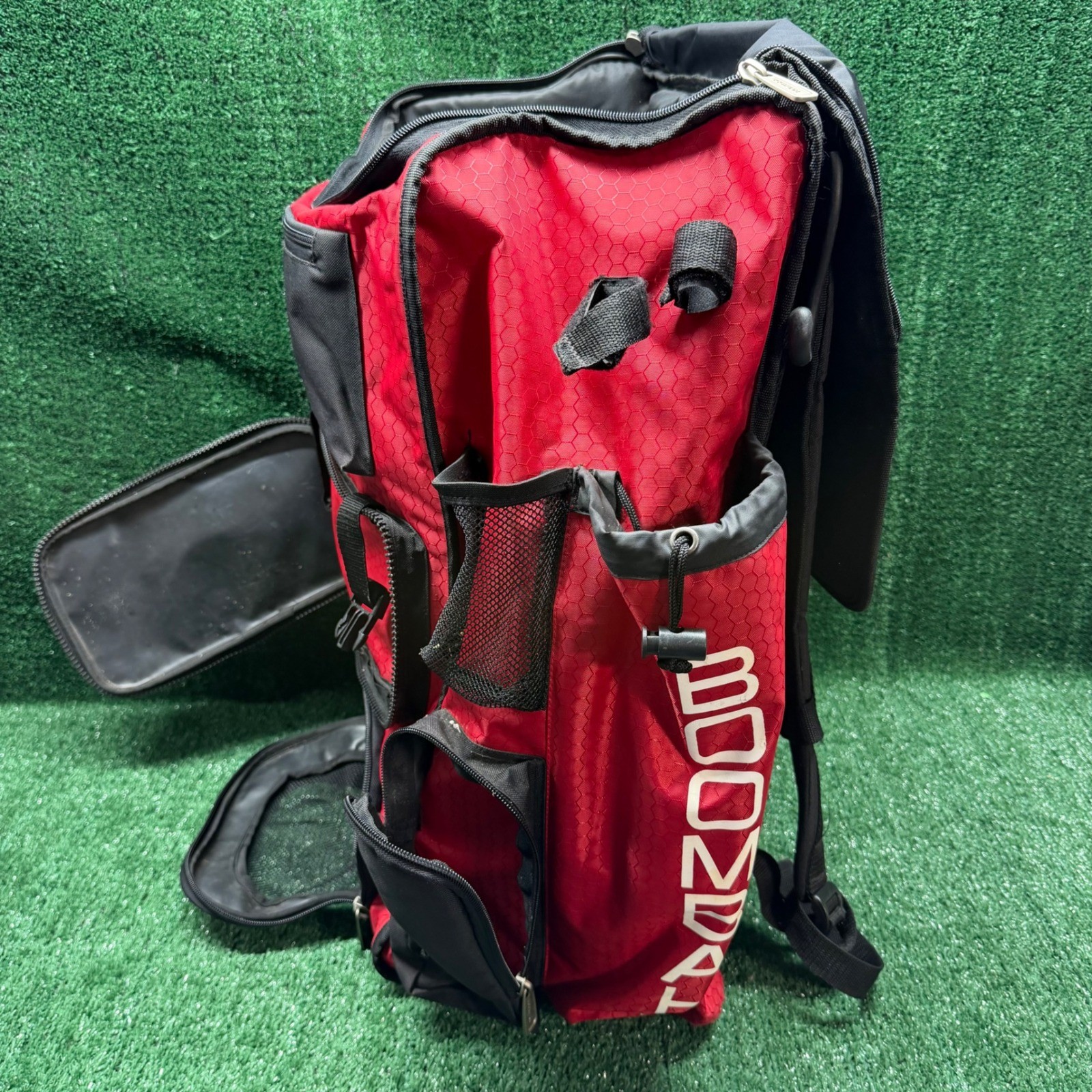Boombah Superpack Red/Black Baseball Softball Bat Bag Backpack Equipment Storage