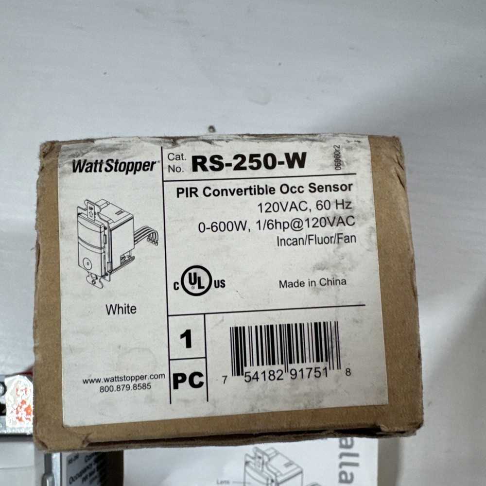 WattStopper RS-250-W PIR Convertible Occupancy Sensor NEW
