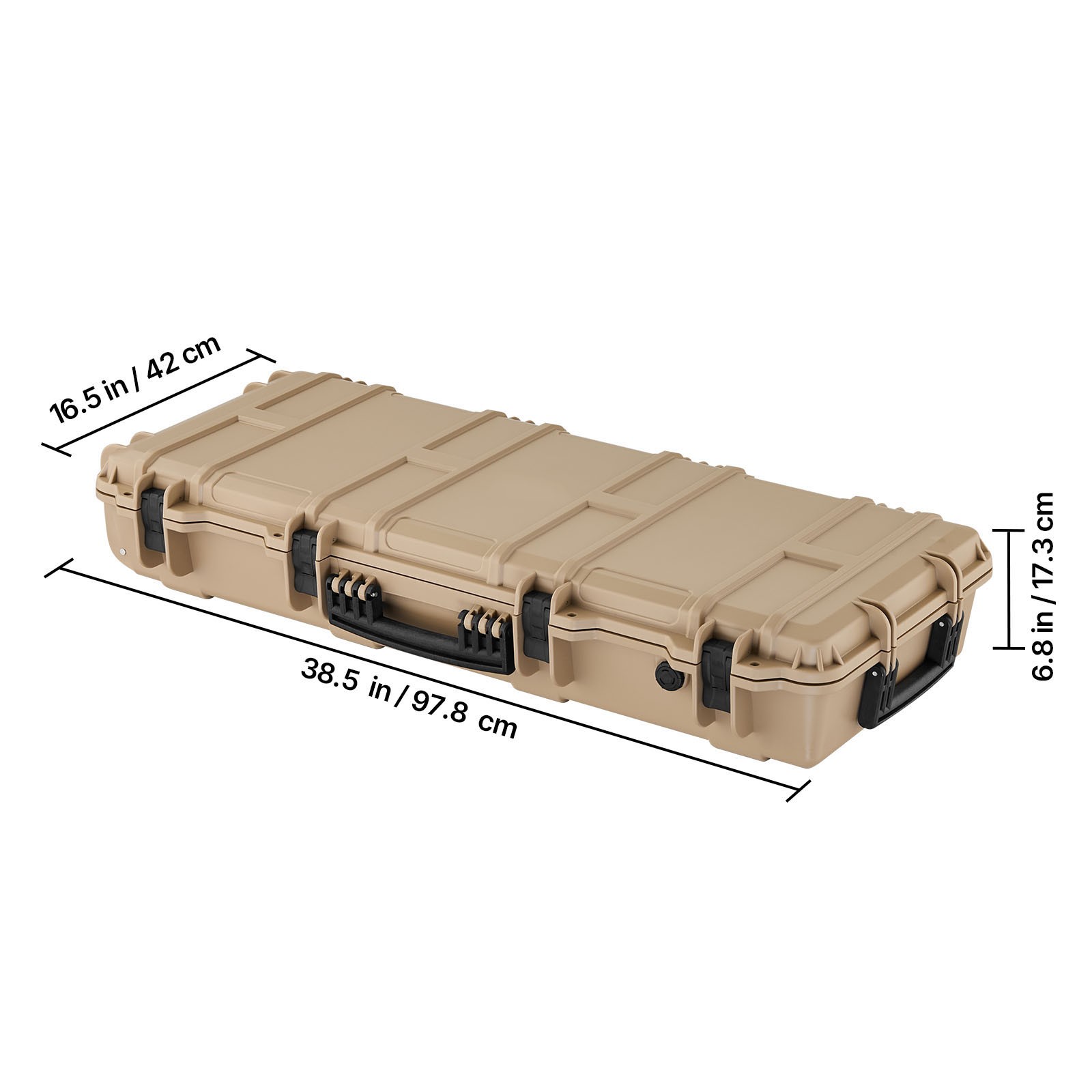 Uimoso Hard Rifle Case IP67 Waterproof Rifle Storage Case w/ Pre-cut Foam Khaki