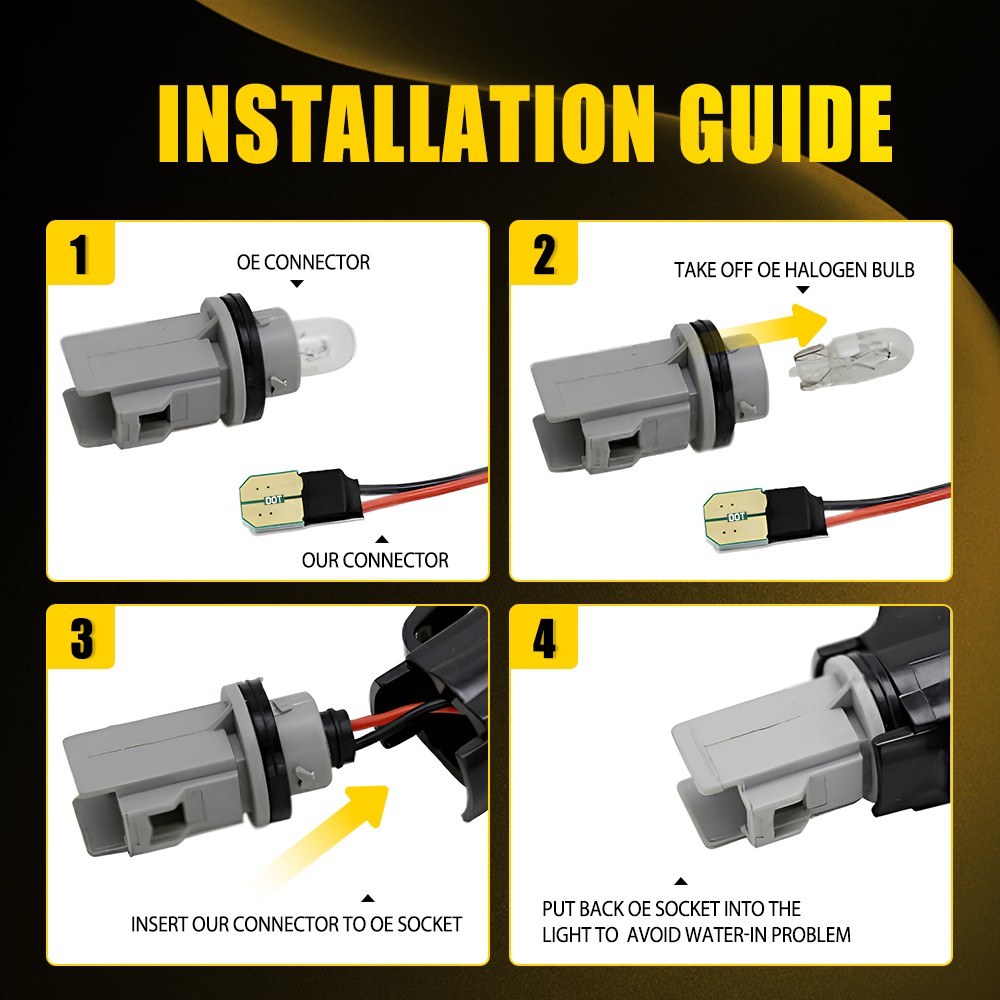 LED License Plate Light w/Wiring Harness Socket for 99-16 Ford F250 F350 F450 SD