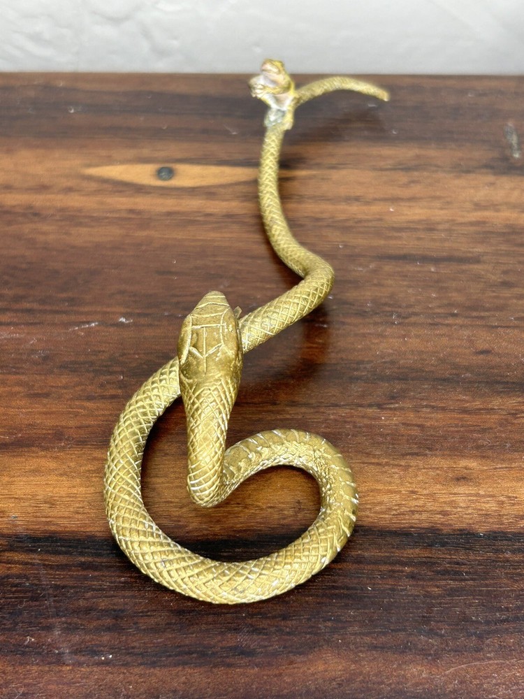 AUSTRIAN POLYCHROMED BRONZE SNAKE AND FROG SCULPTURE