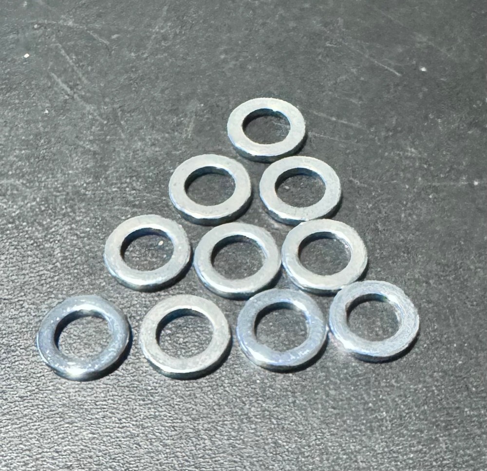 10 Chrome Flat Washers 1/4" ID - 7/16" OD