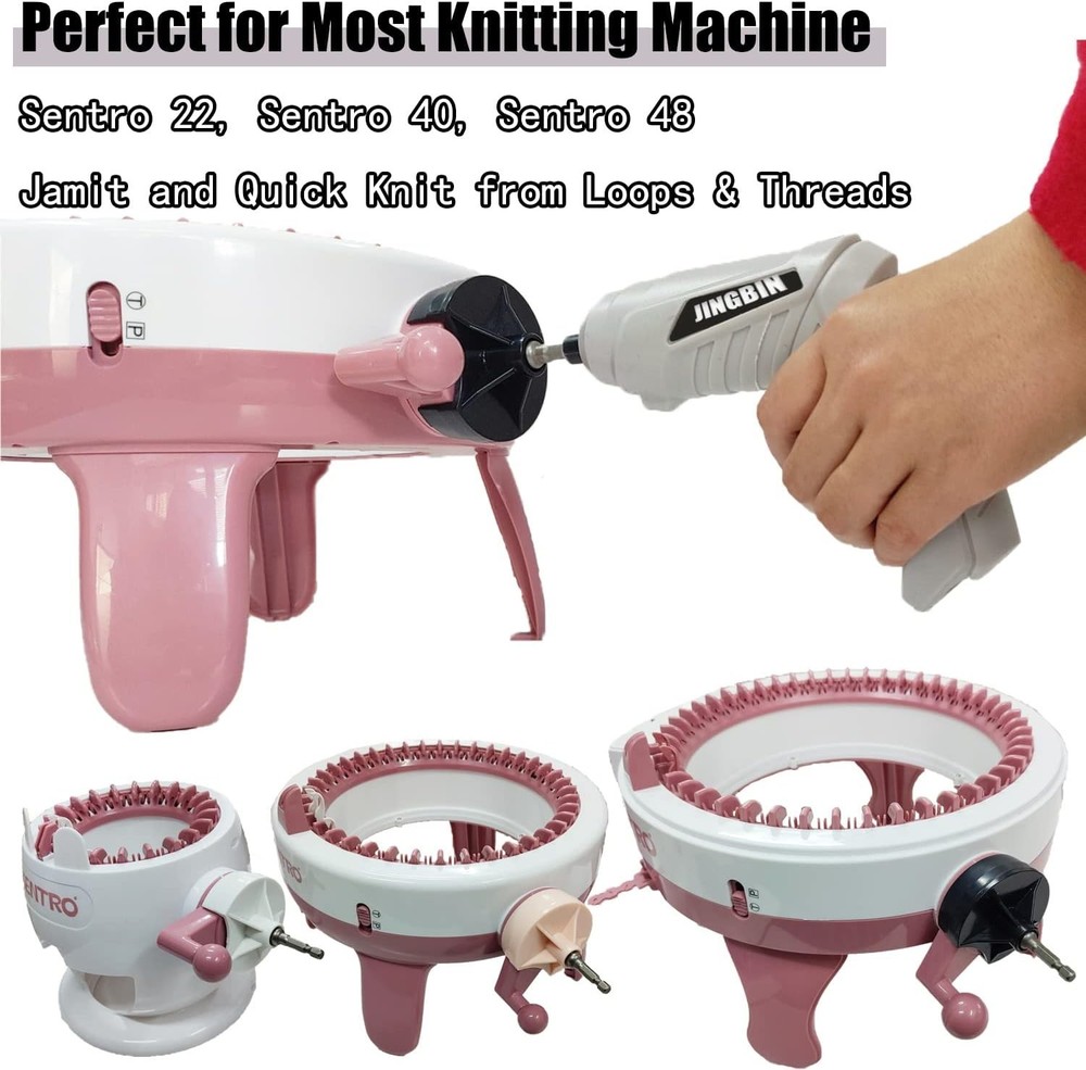 Knitting Machine Drill Attachment for Sentro Knitting Machine Adapter 3 Quick...