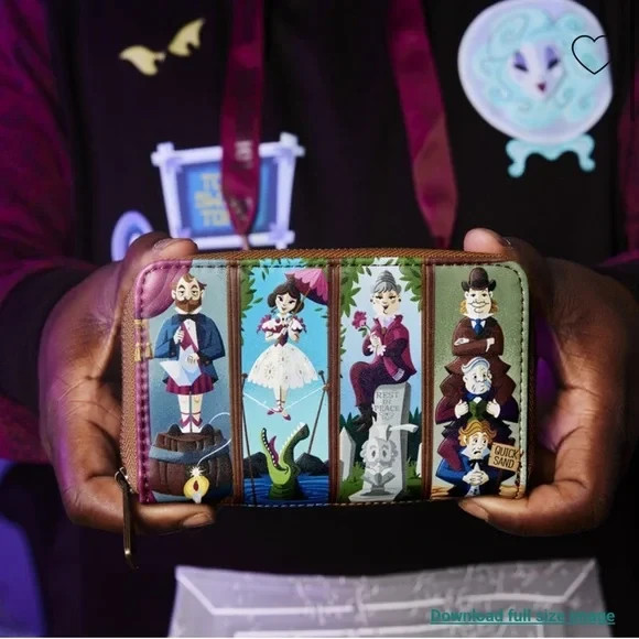 Loungefly Disney Haunted Mansion Stretching Portraits Zip-Around Wallet
