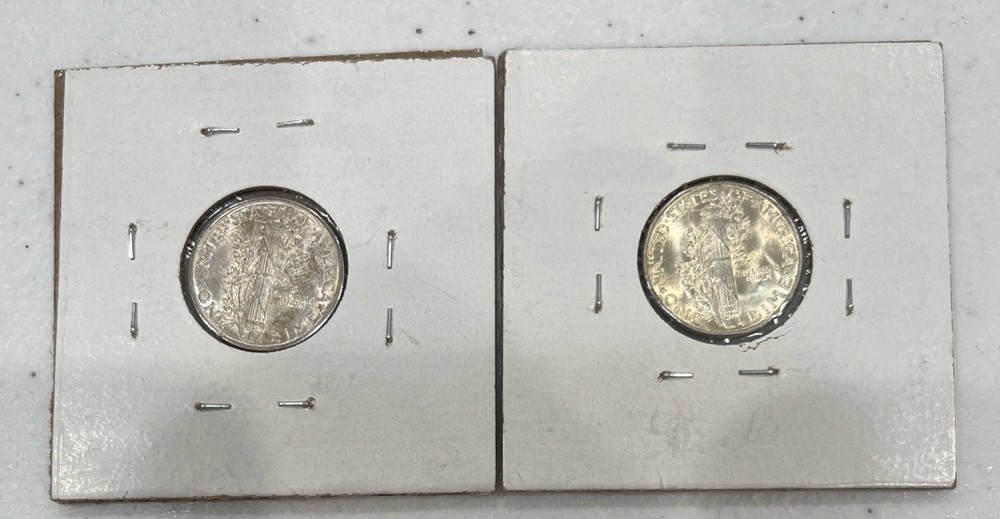 1942 & 1944 UNCIRCULATED MERCURY DIMES NICE HIGH GRADES