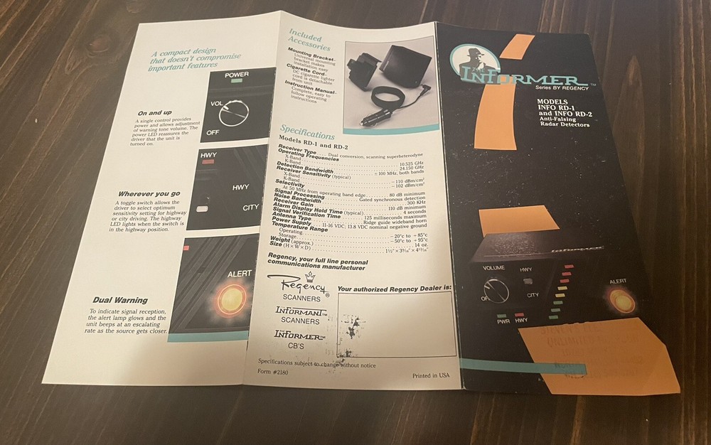 Informer by Regency Models RD-1 RD-2 Manual