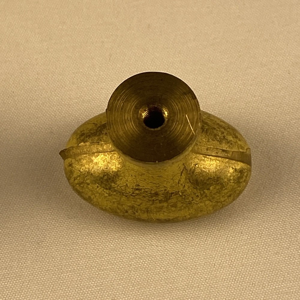 7 Vintage Solid Brass Football Oval Shaped Door Drawer Pulls Knobs 1 1/4"