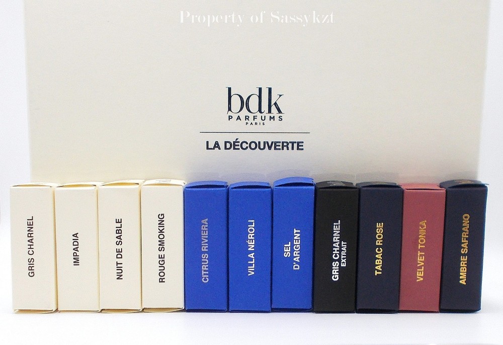 Individual BDK Parfums Boxed Sample 2 ml eau de parfum or extrait,  use menu