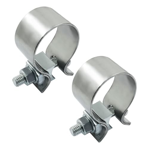 1.75 inch Exhaust Clamp 1 3/4" Stainless Steel Narrow Band Muffler 1.75 Inch