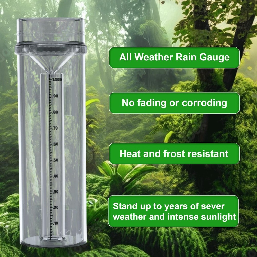 Holdly Precise Rain Gauge with Mounting Bracket, Outdoor transparent