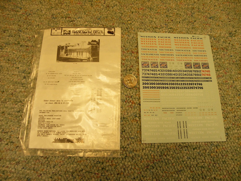Microscale decals 87-211 Western Pacific switchers  K102