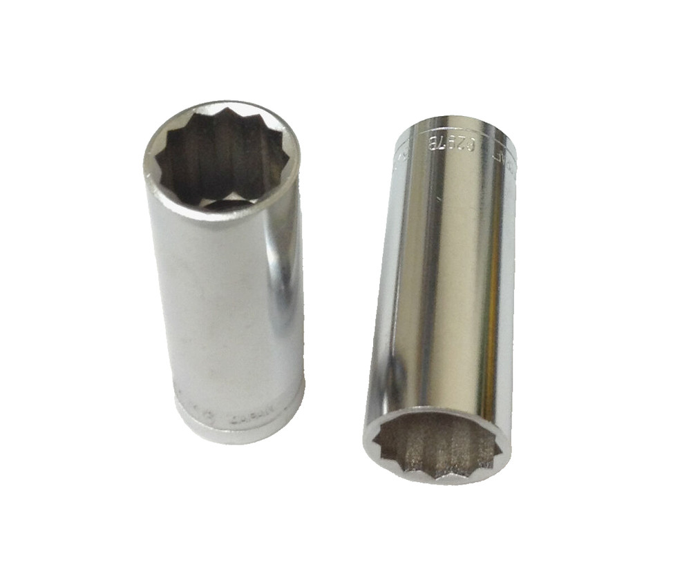2 Pack TrueCraft Thin Wall 3/8" Drive SAE 3/8 inch Deep Socket 12 Point Japan