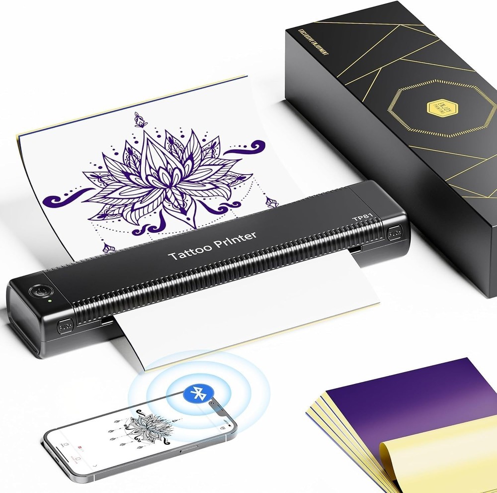 Phomemo Tattoo Stencil Printer TP81 Bluetooth Tattoo Printer with 10pcs Paper
