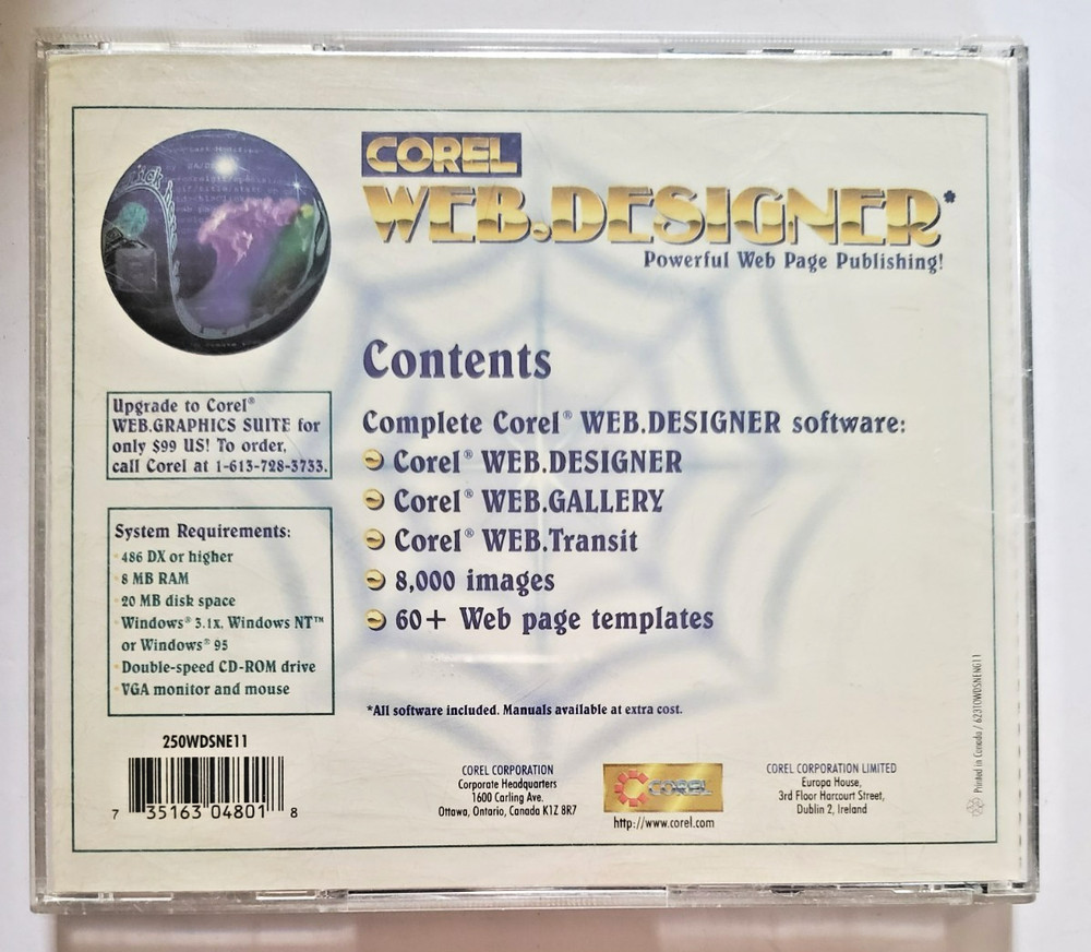 1996 Corel Web.Designer - Powerful Web Page Publishing. CD#111