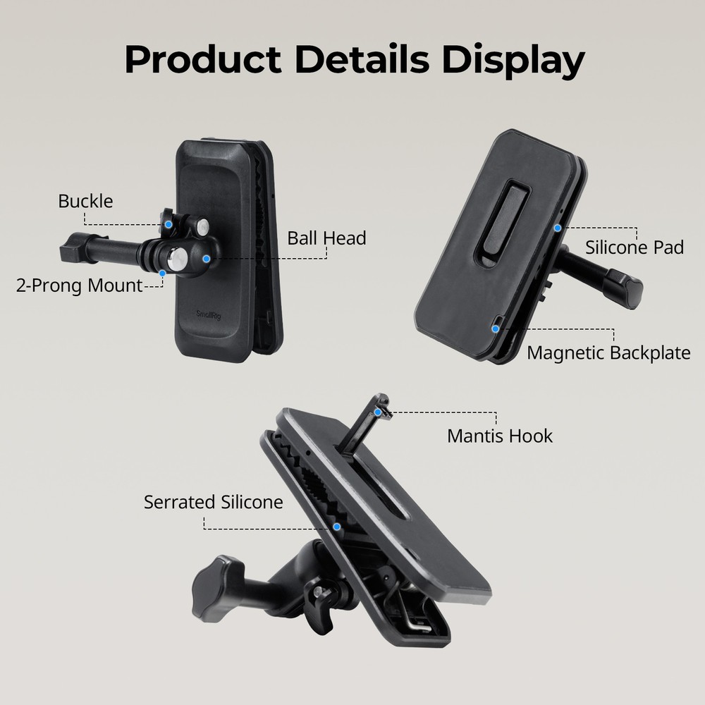 SmallRig Backpack Strap Clip Mount for Action Cameras