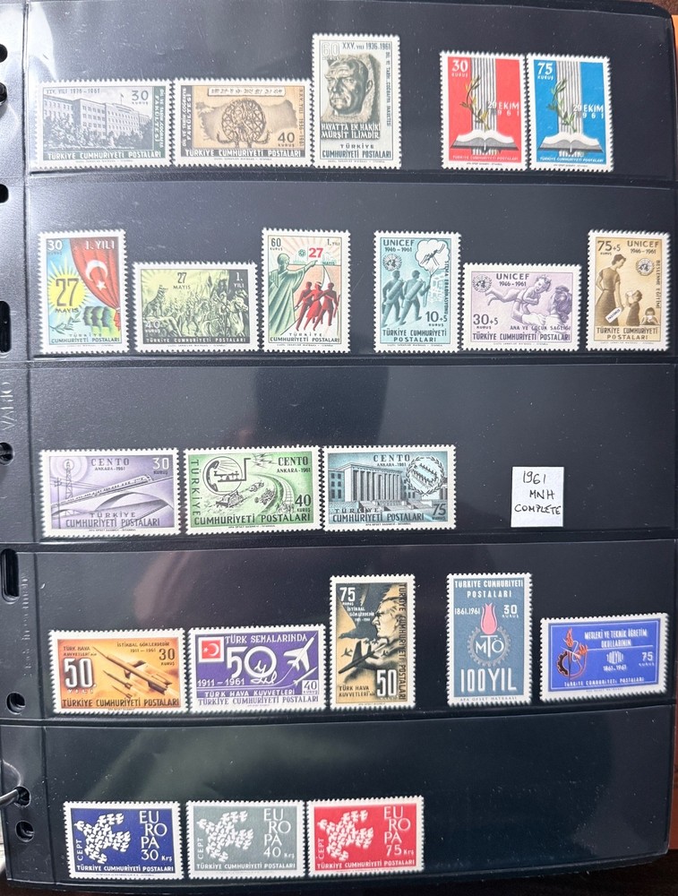 TURKEY 1961 COMPLETE YEAR SET MNH