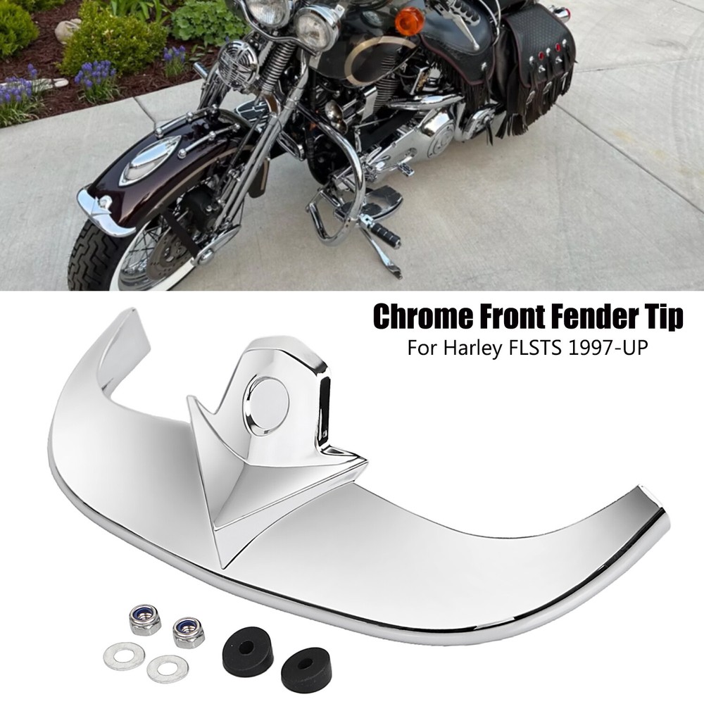 Chrome Front Fender Tip Trim For Harley Cross Bones Softail Heritage Springer