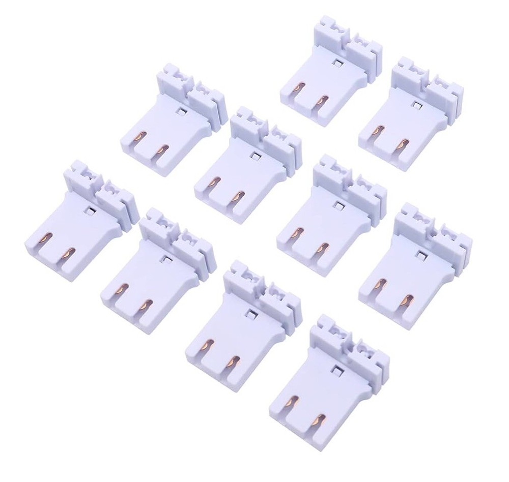 10pcs Fluorescent Light Holder Replacement Light Tube Base Lamp Socket