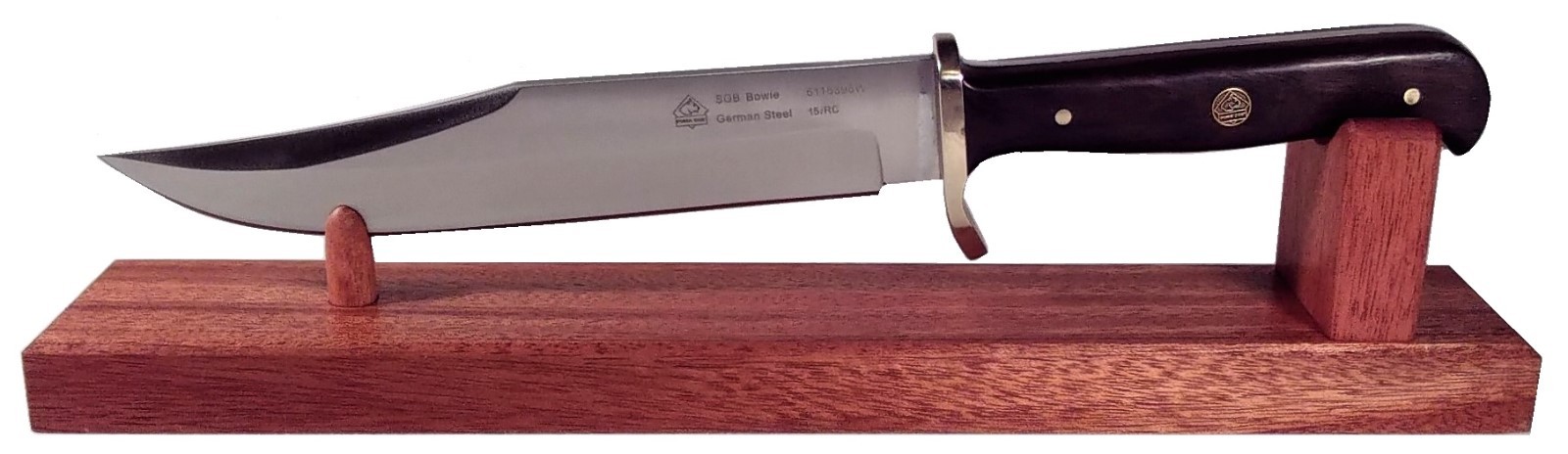 Mahogany Wooden Knife Stand Display  10"- 15" Hunting Bowie Collectible Knives