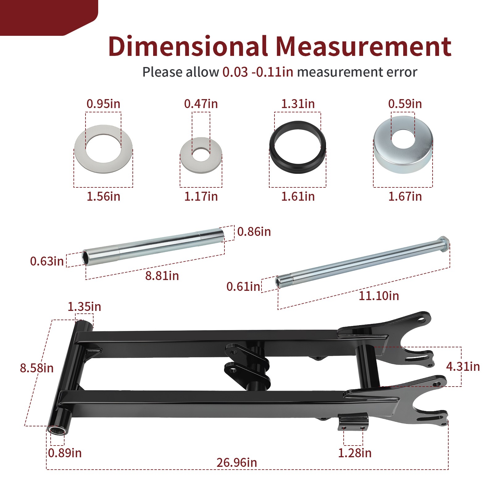 +6" Extended Chrome Black Rear Swing Arm For Yamaha Banshee 350 YFZ350 1987-2006