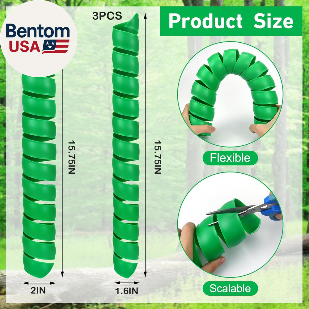 12 Pcs 2 Size Spiral Tree Trunk Protector, Reusable Tree Bark Guard Tube Wrap, S