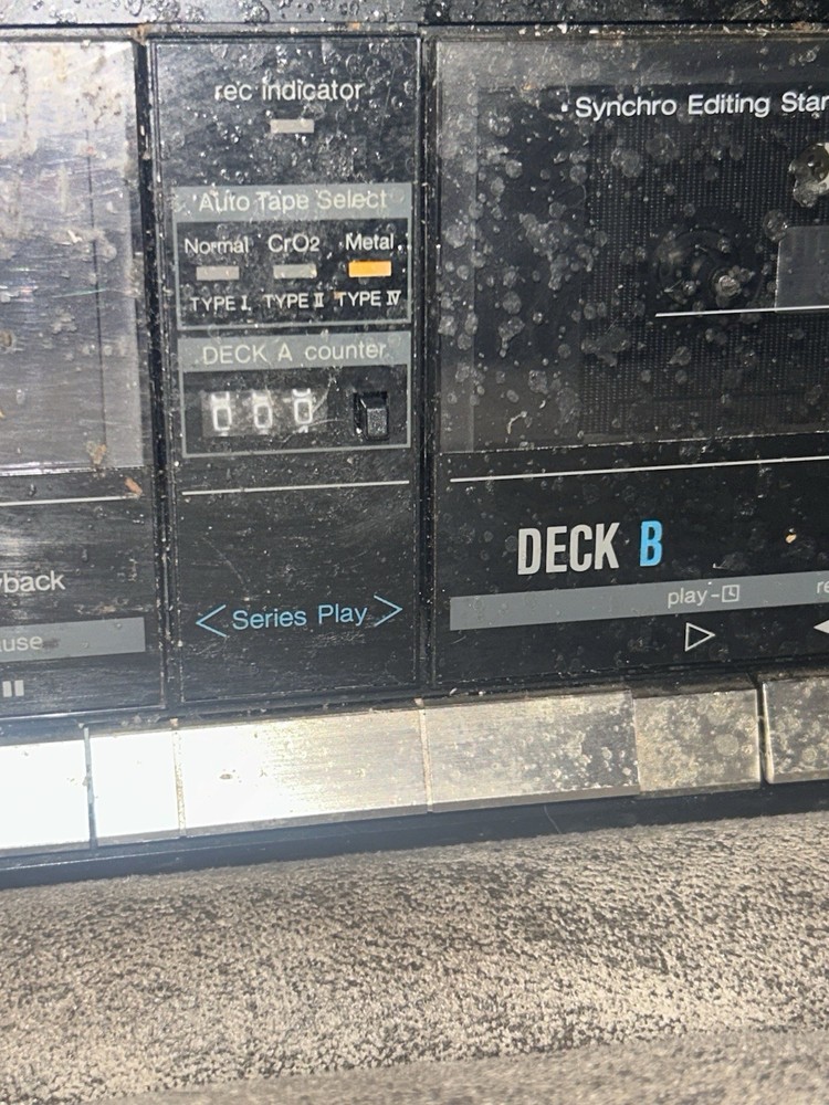 Panasonic RS-374-KM Dual Cassette Deck – Powers On – Untested