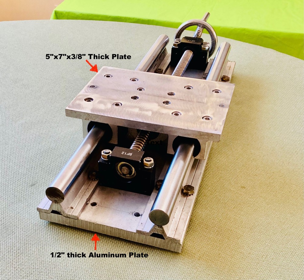 Low Profile-Heavy Load Manual Sliding Table with Ballscrew, Linear Guide Stage